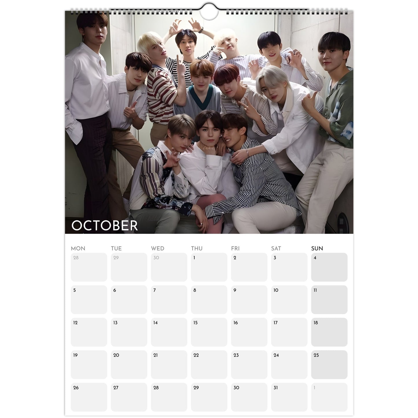 Seventeen 2026 A3 wall calendar October