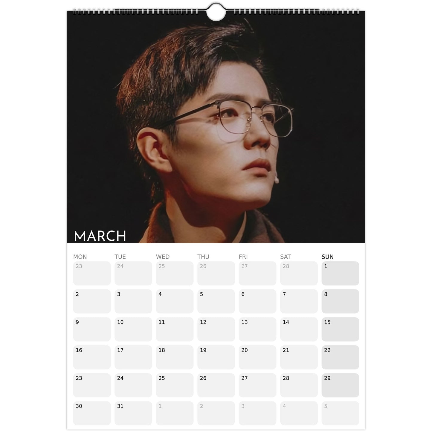 Xiao Zhan 2026 A3 wall calendar March