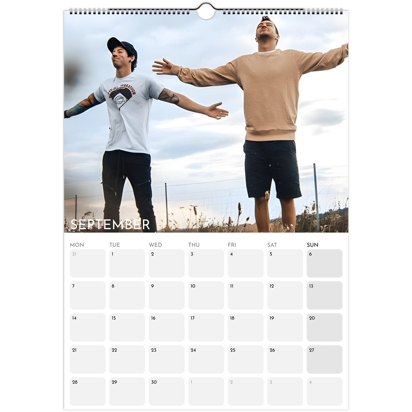 Twenty One Pilots 2026 A3 wall calendar September