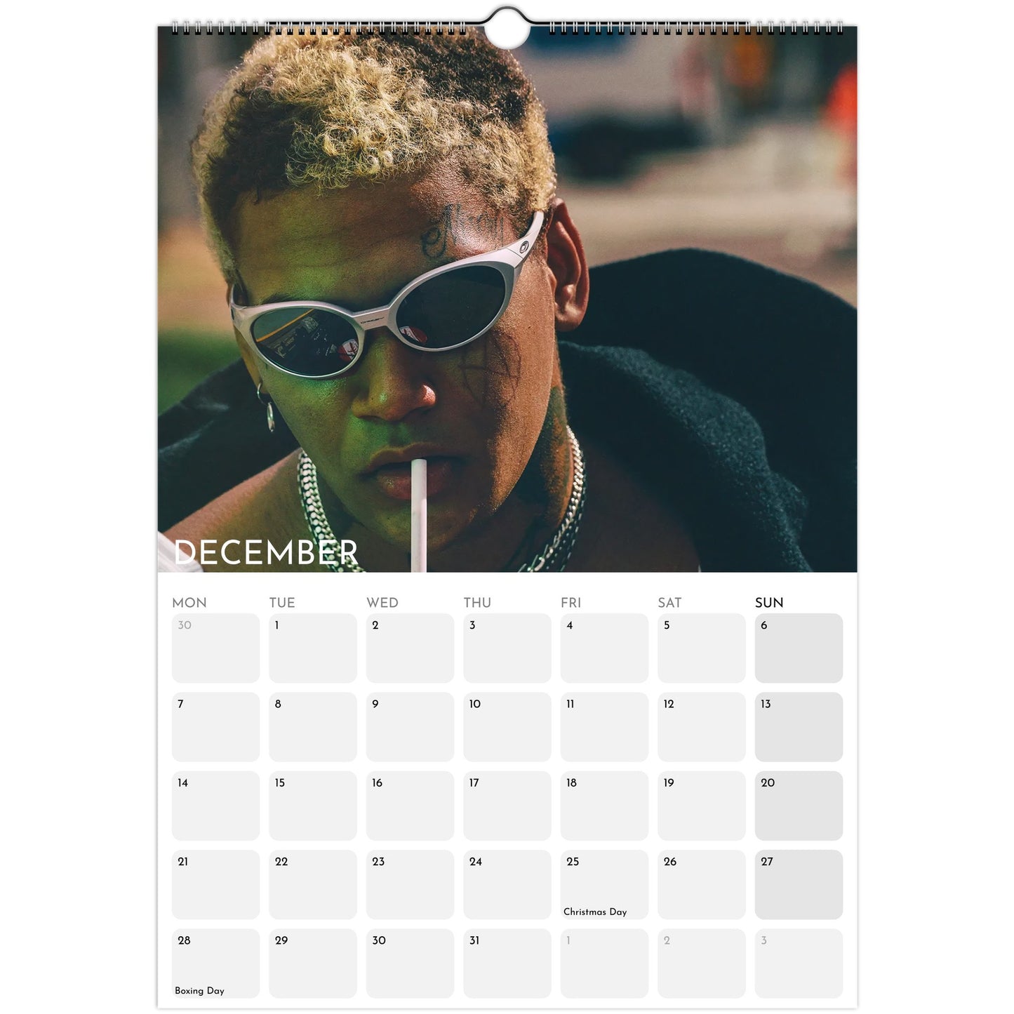 EKKSTACY 2026 A3 wall calendar December