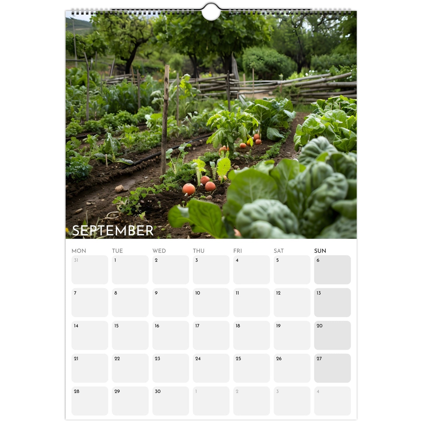Dreams of Simplicity 2026 A3 wall calendar September