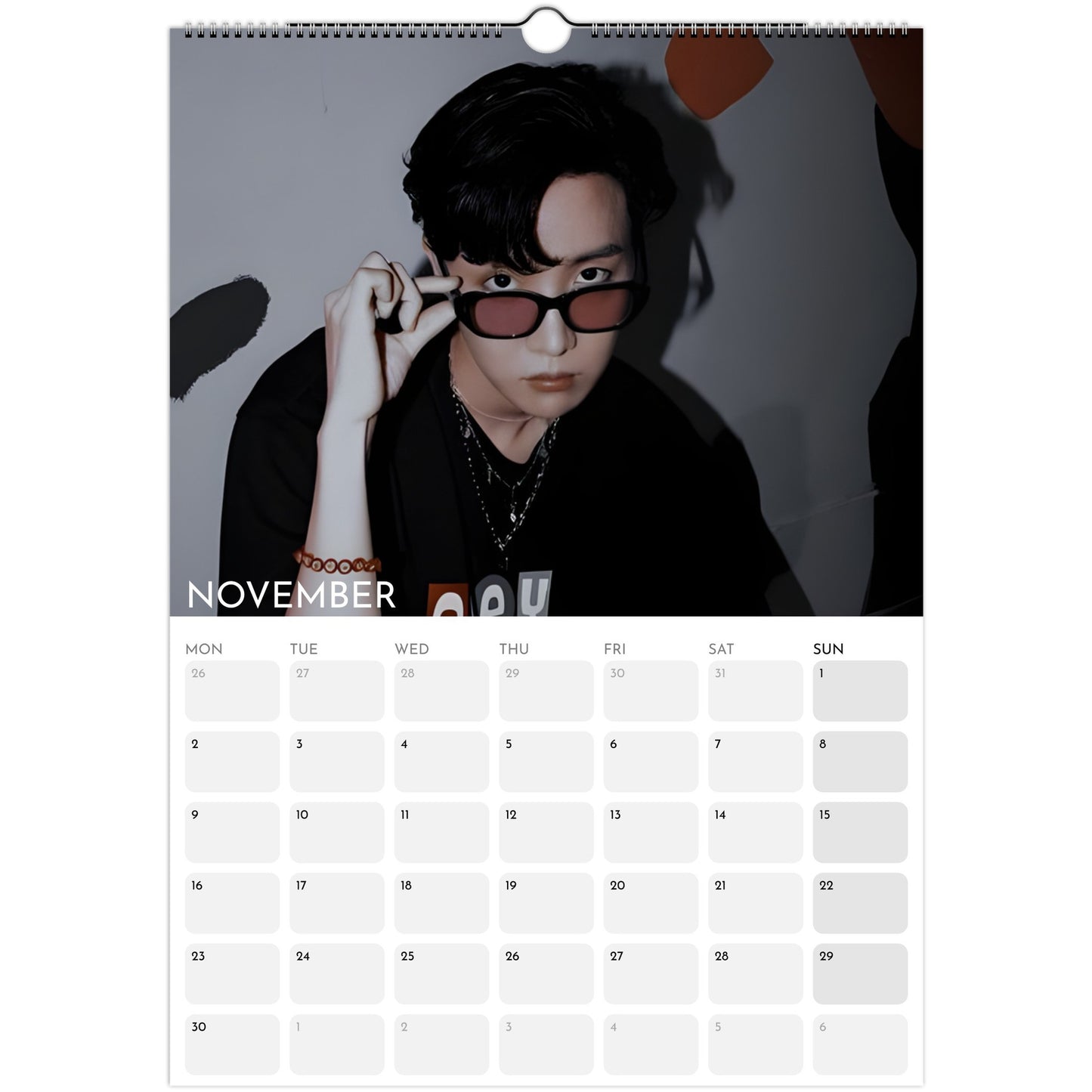 BTS J‑Hope Hobi 2026 A3 boyfriend style calendar November