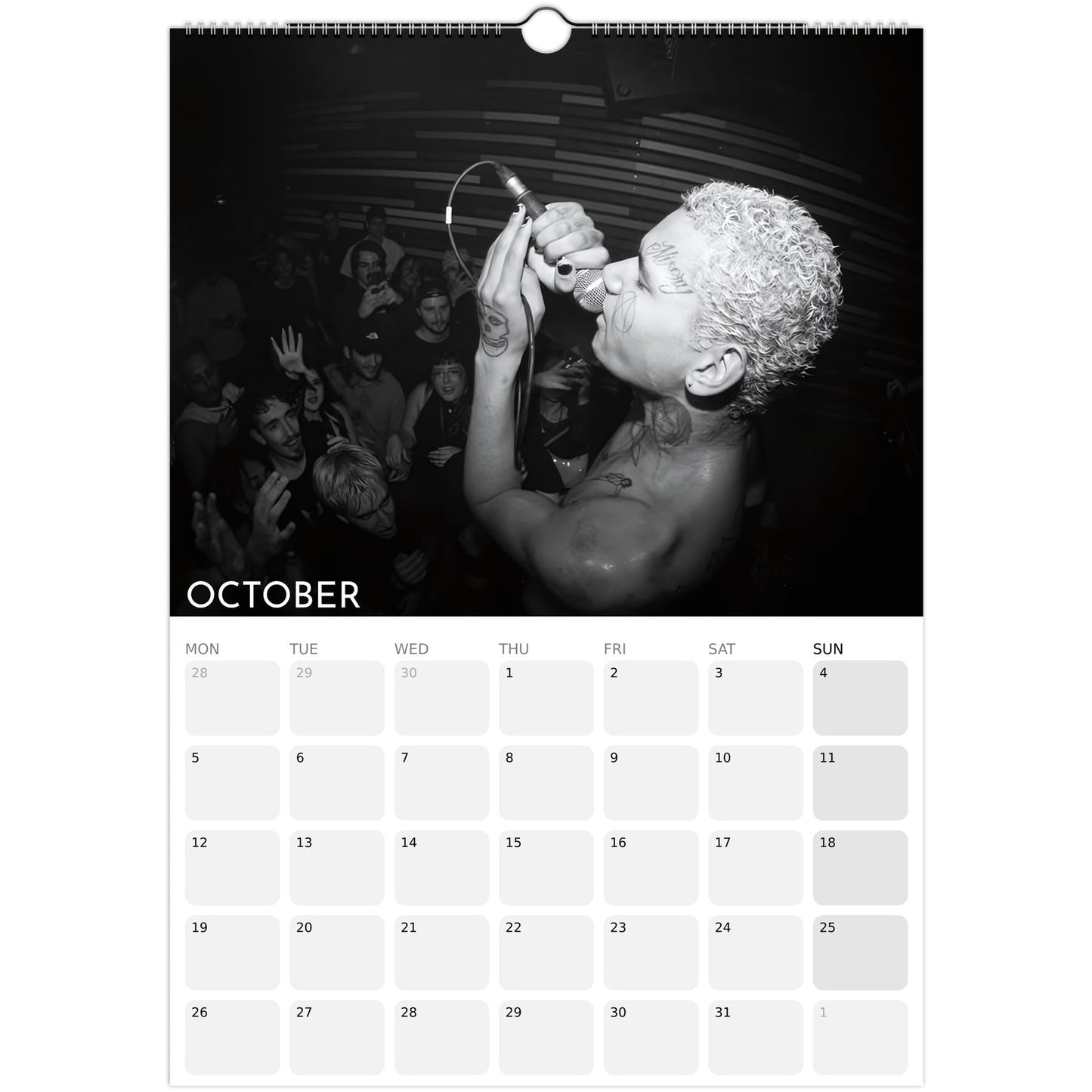 EKKSTACY 2026 A3 wall calendar October