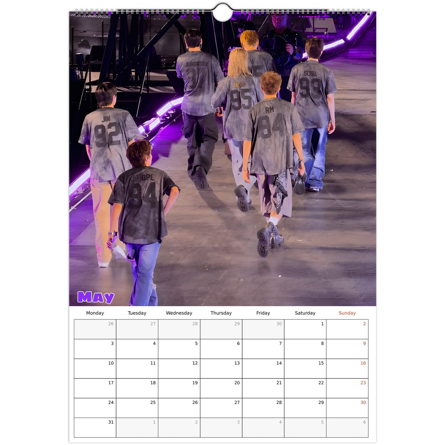 BTS  Calendar 2027 May page