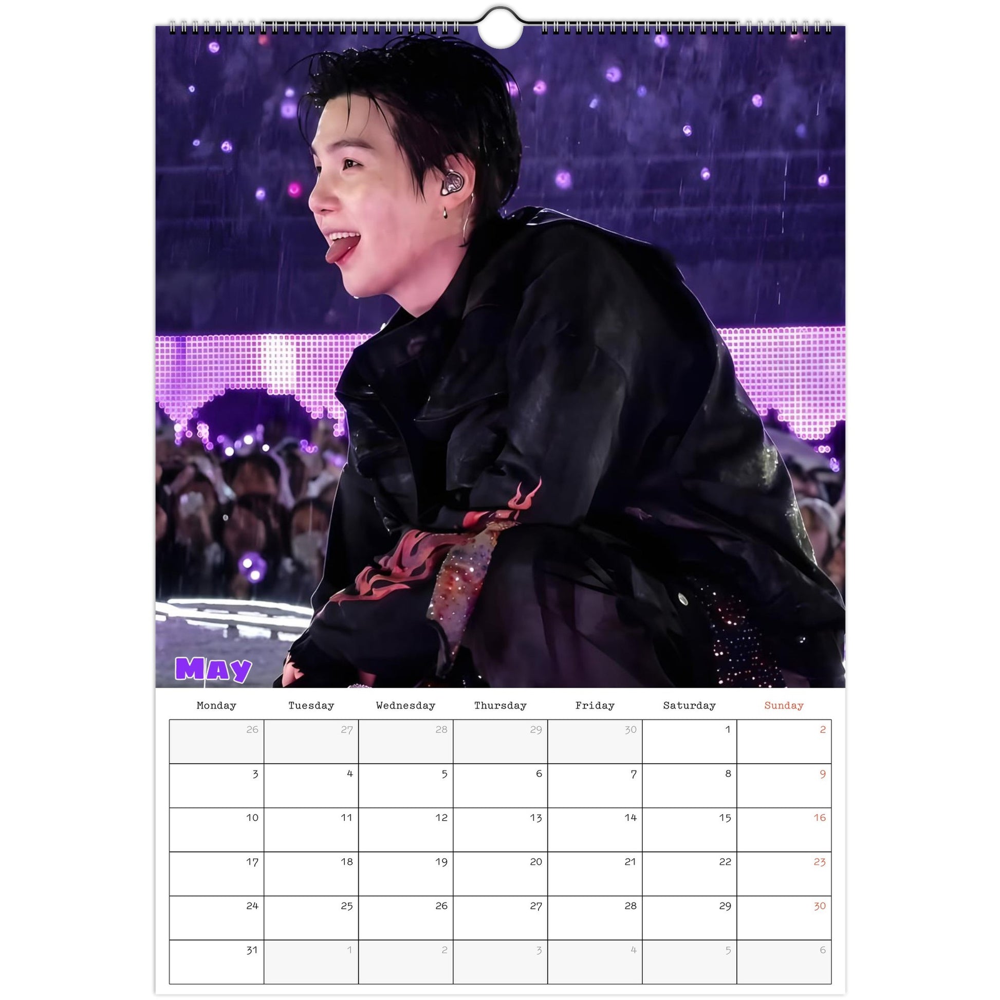 BTS SUGA Calendar May page