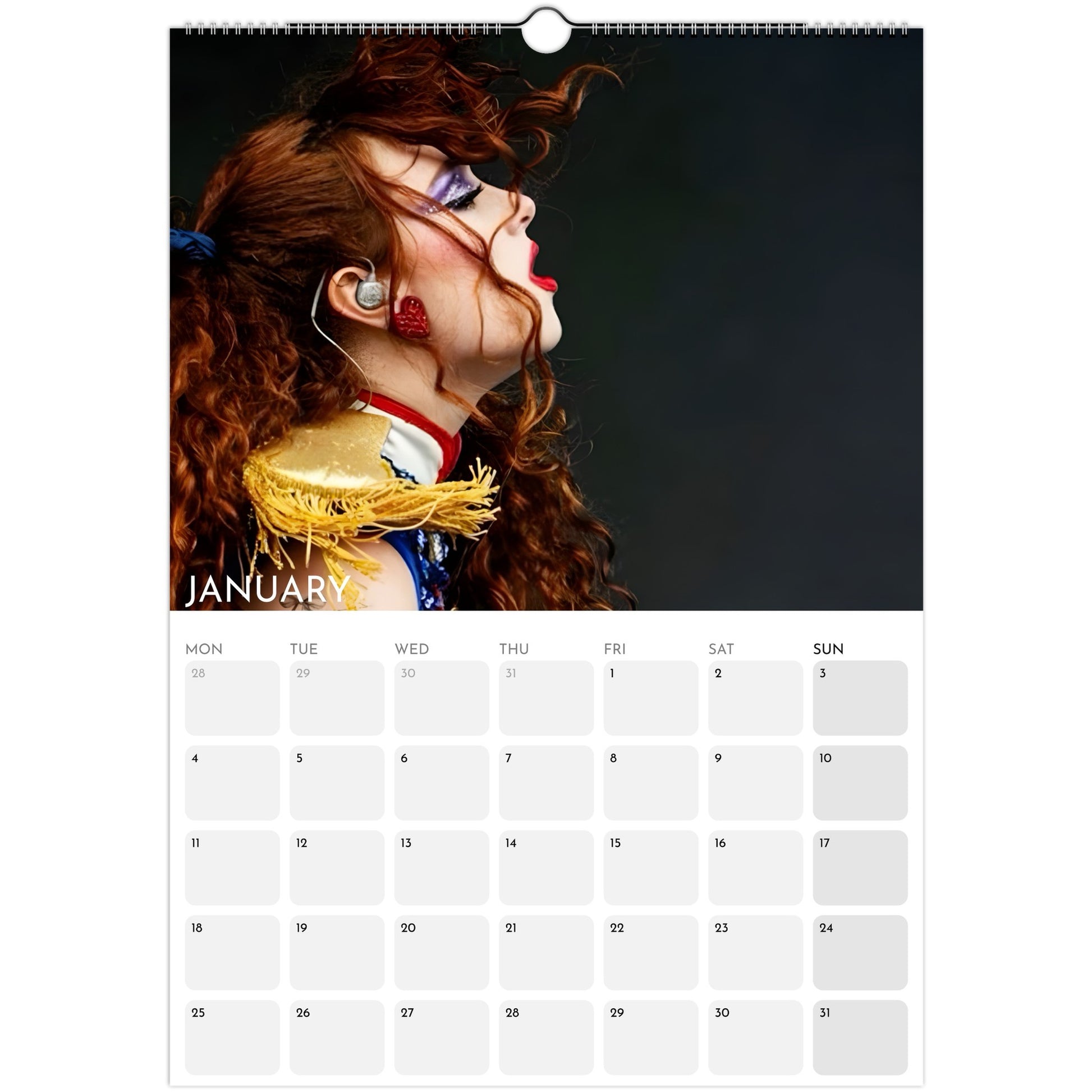 Chappell Roan 2026 A3 wall calendar January