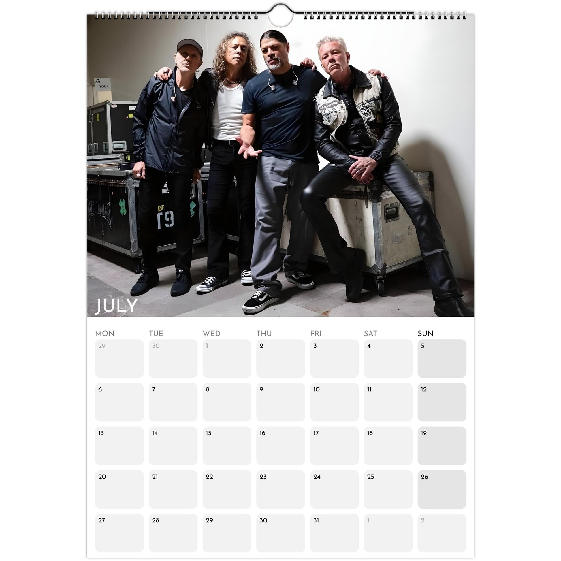 Metallica 2026 A3 wall calendar July