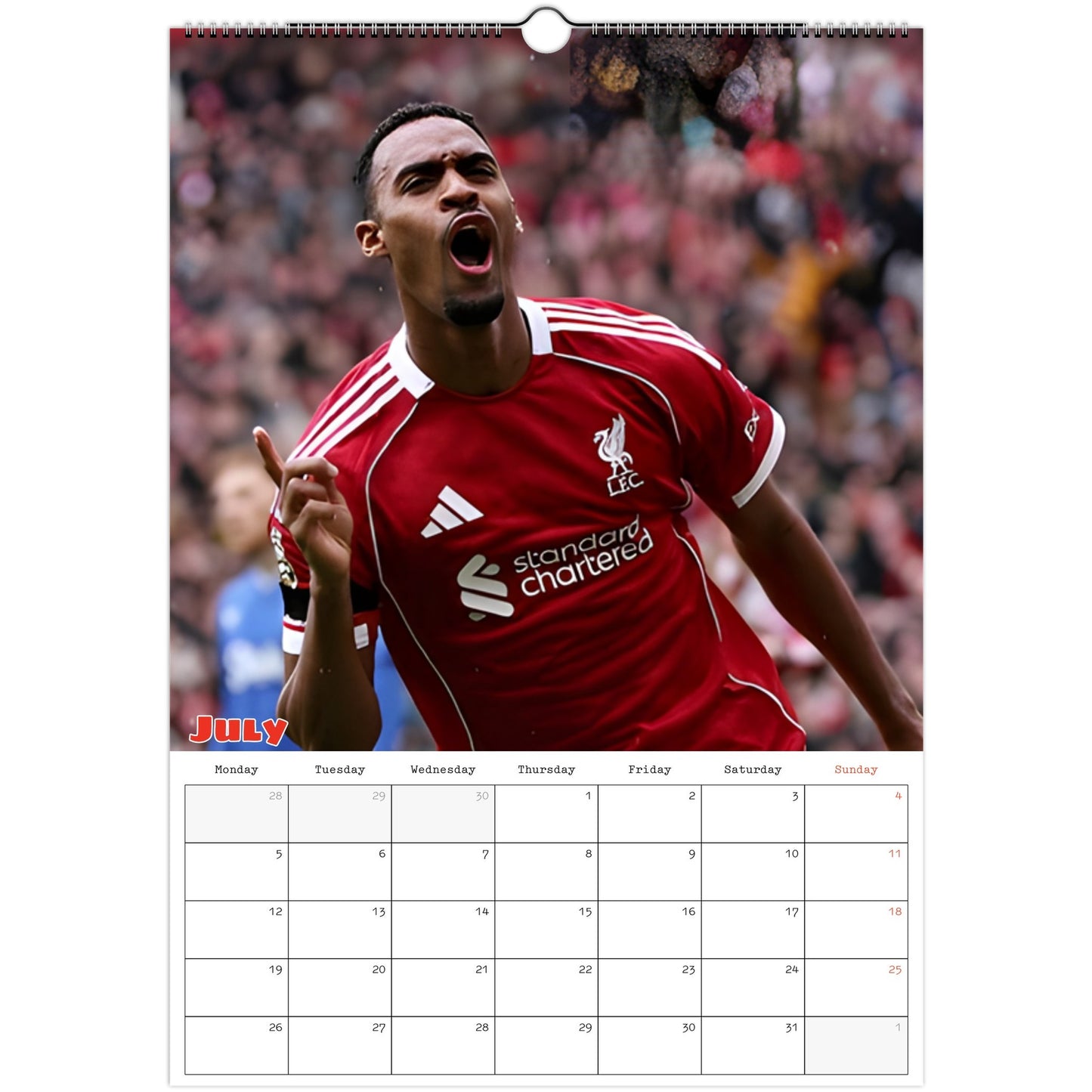 Liverpool Calendar July page