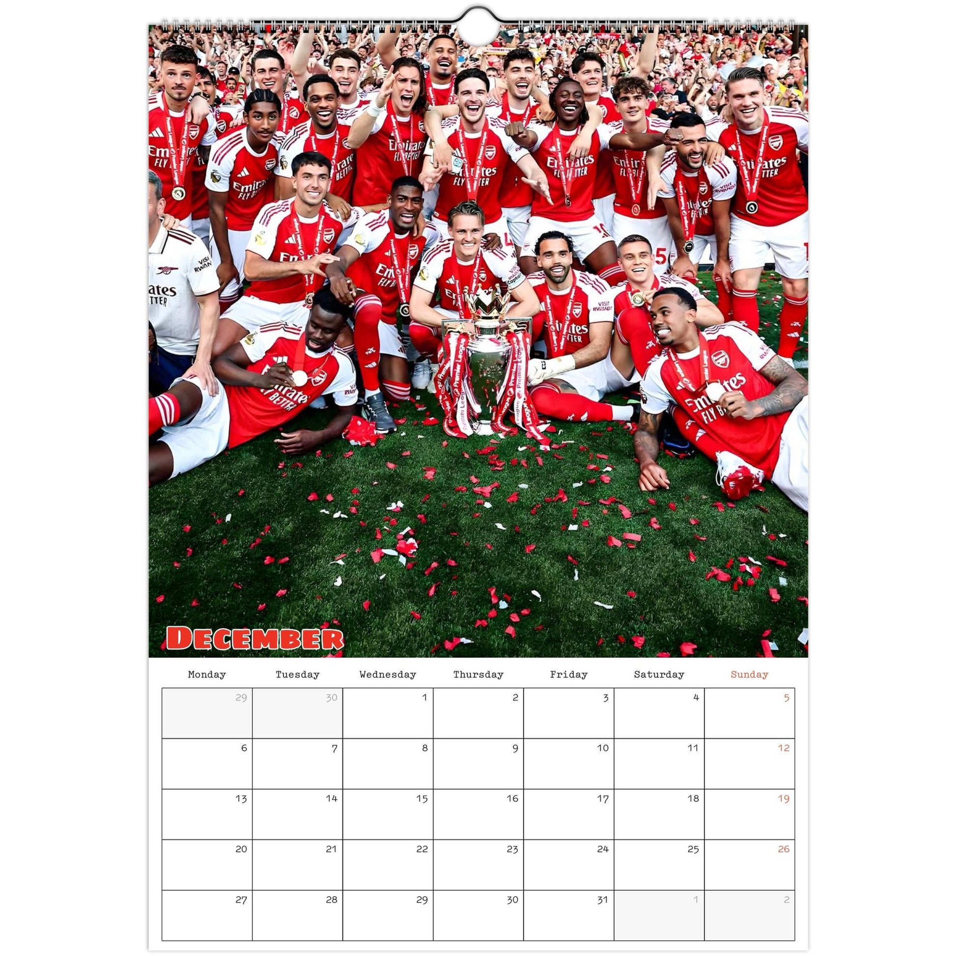 Arsenal Calendar December page
