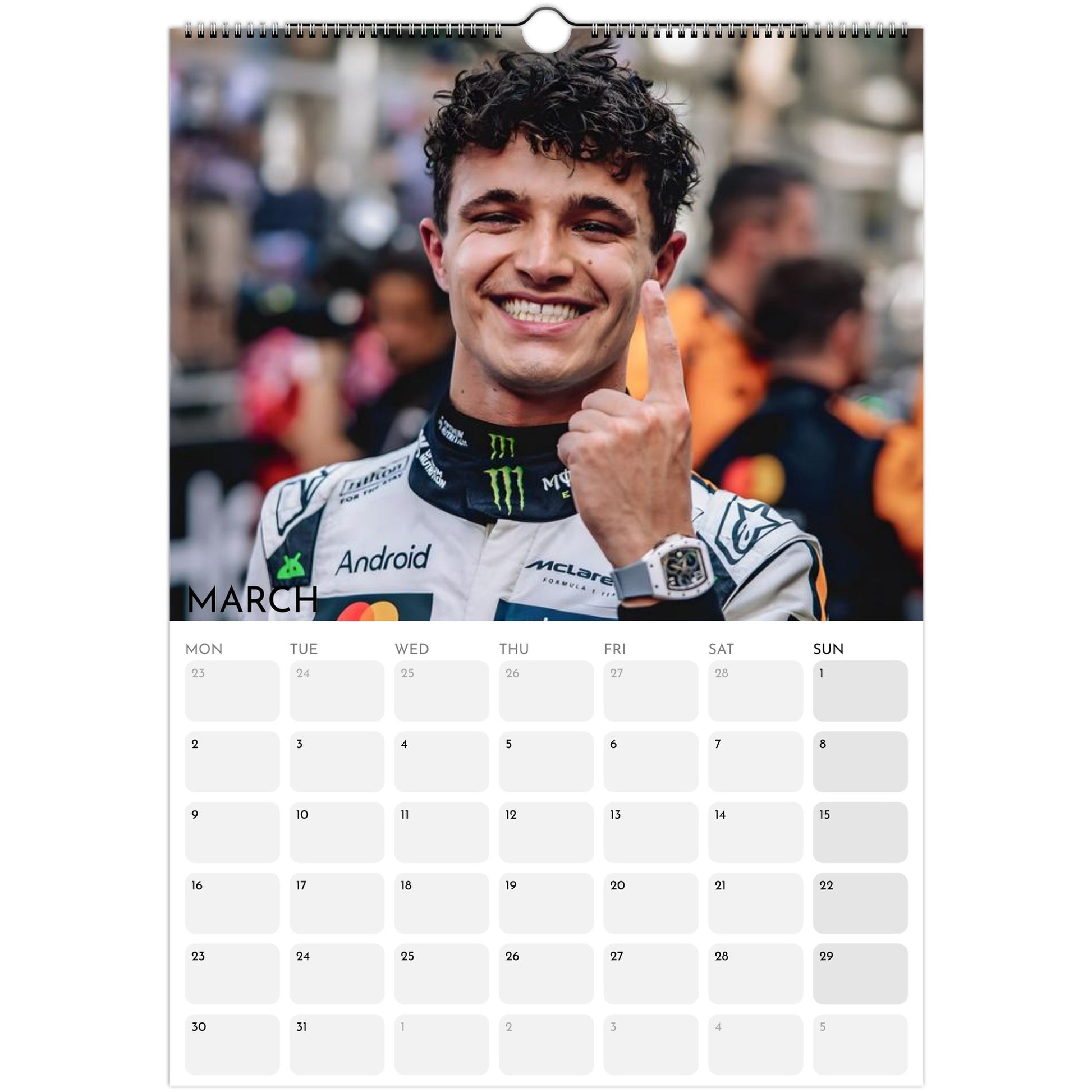 Lando Norris premium photo calendar