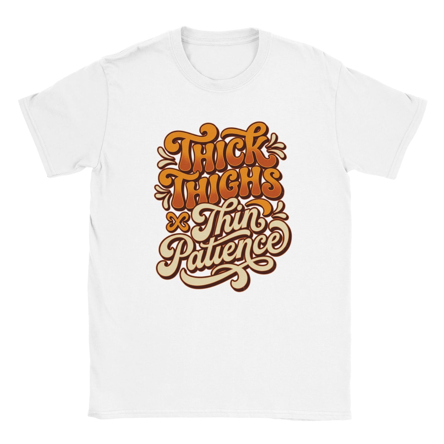 Thick Thighs Thin Patience retro 70s t‑shirt