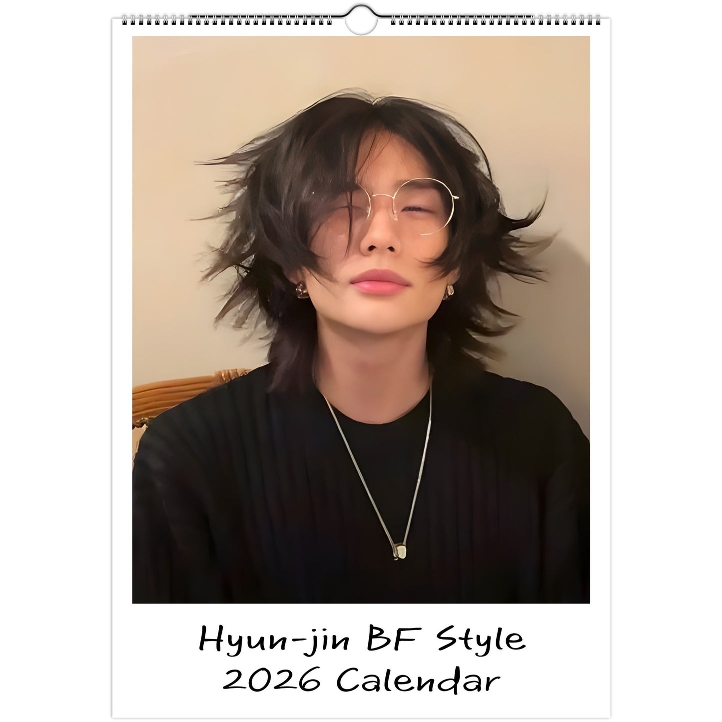 Stray Kids Hyunjin Boyfriend Style 2026 A3 wall calendar front cover
