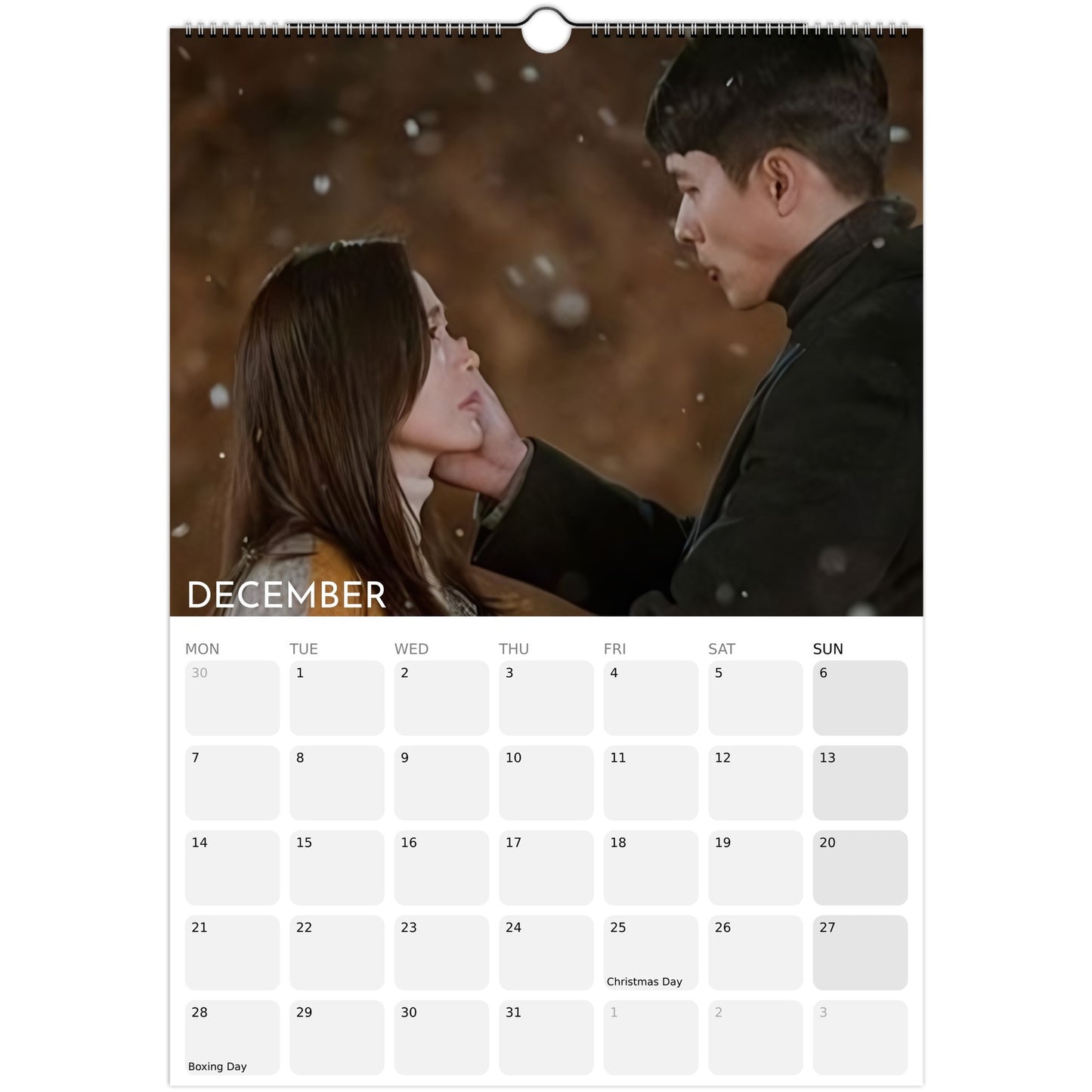 Crash Landing on You 2026 A3 wall calendar December