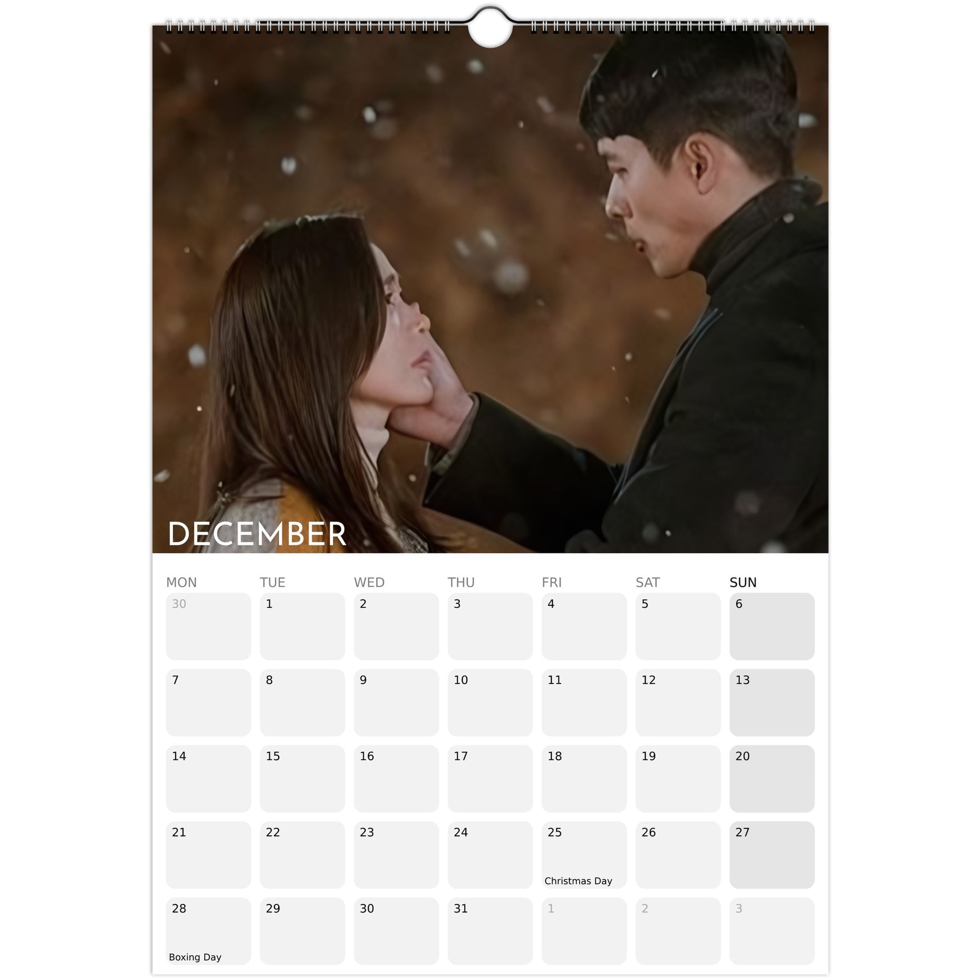 Crash Landing on You 2026 A3 wall calendar December