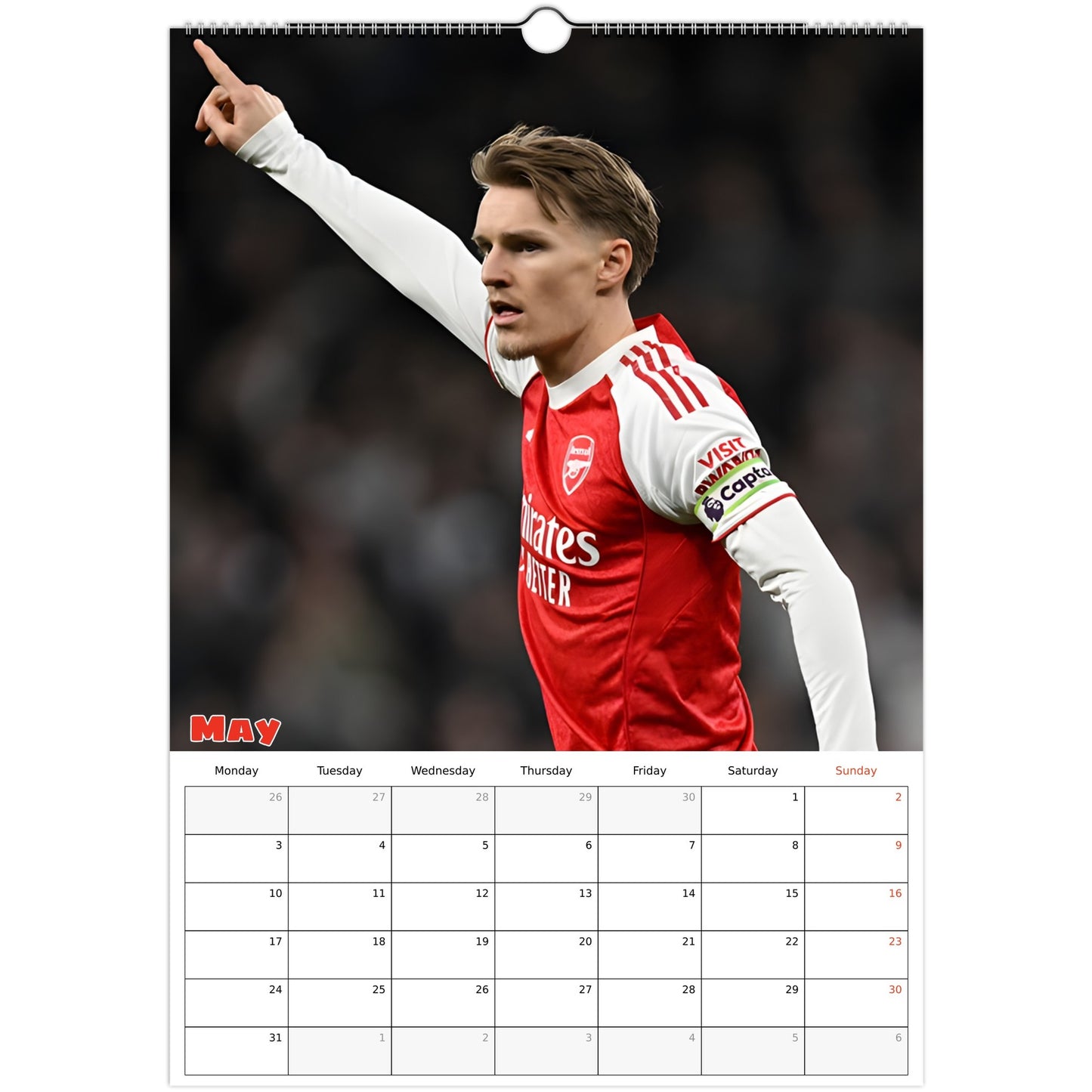 Arsenal Calendar May page