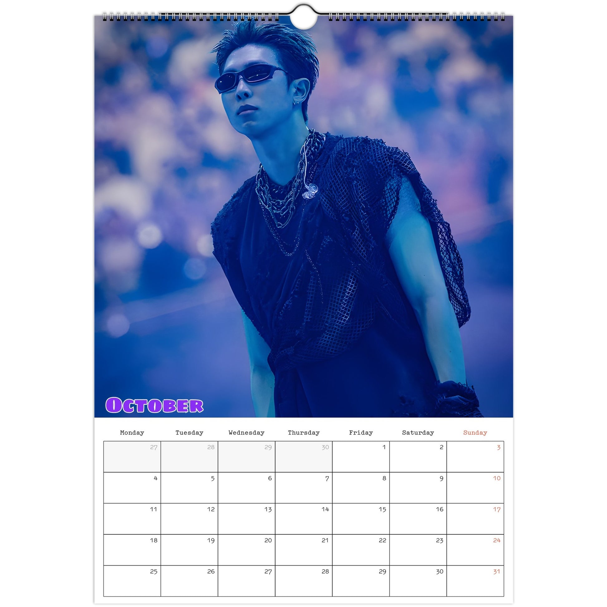 BTS RM Calendar 2027 October page