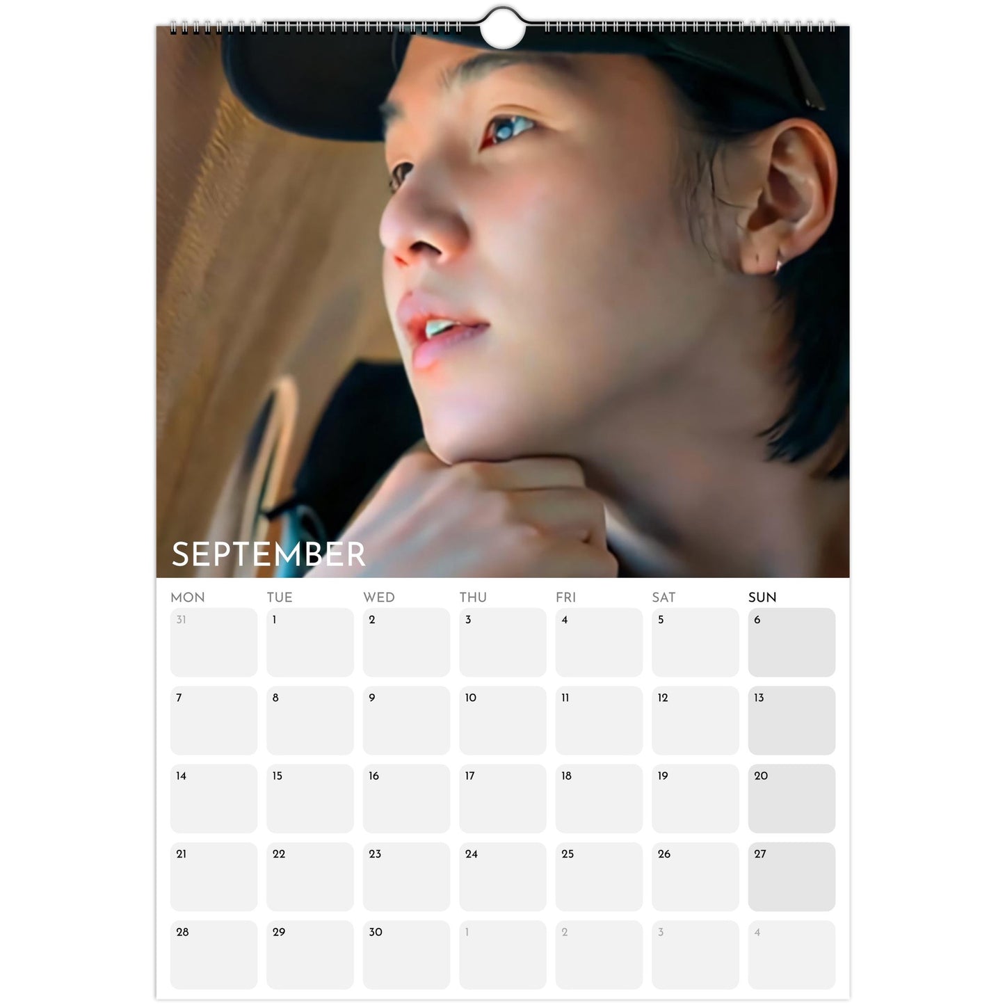BTS Suga Yoongi 2026 A3 boyfriend style calendar September