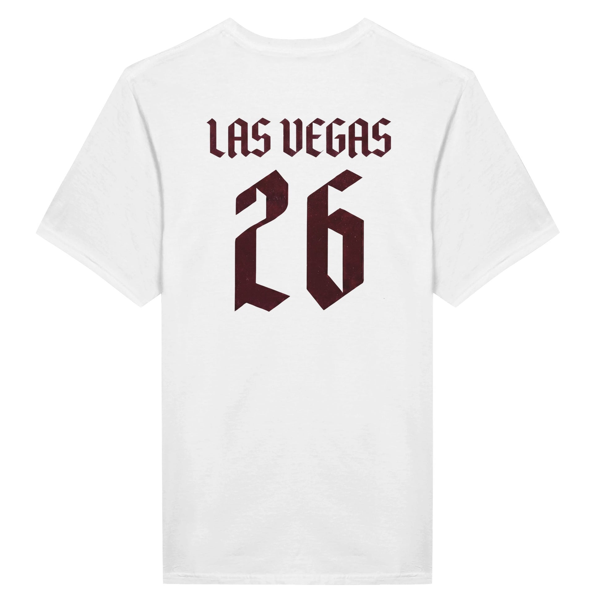 White BTS unisex shirt with Las Vegas 26 back print