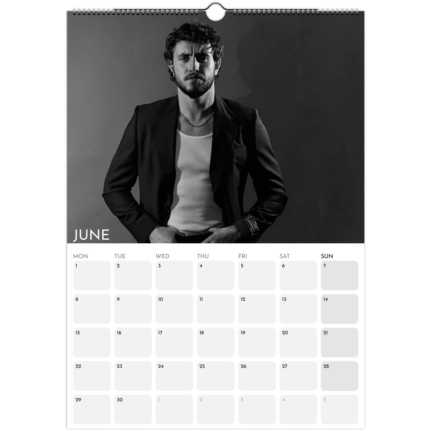 Paul Mescal 2026 A3 wall calendar June