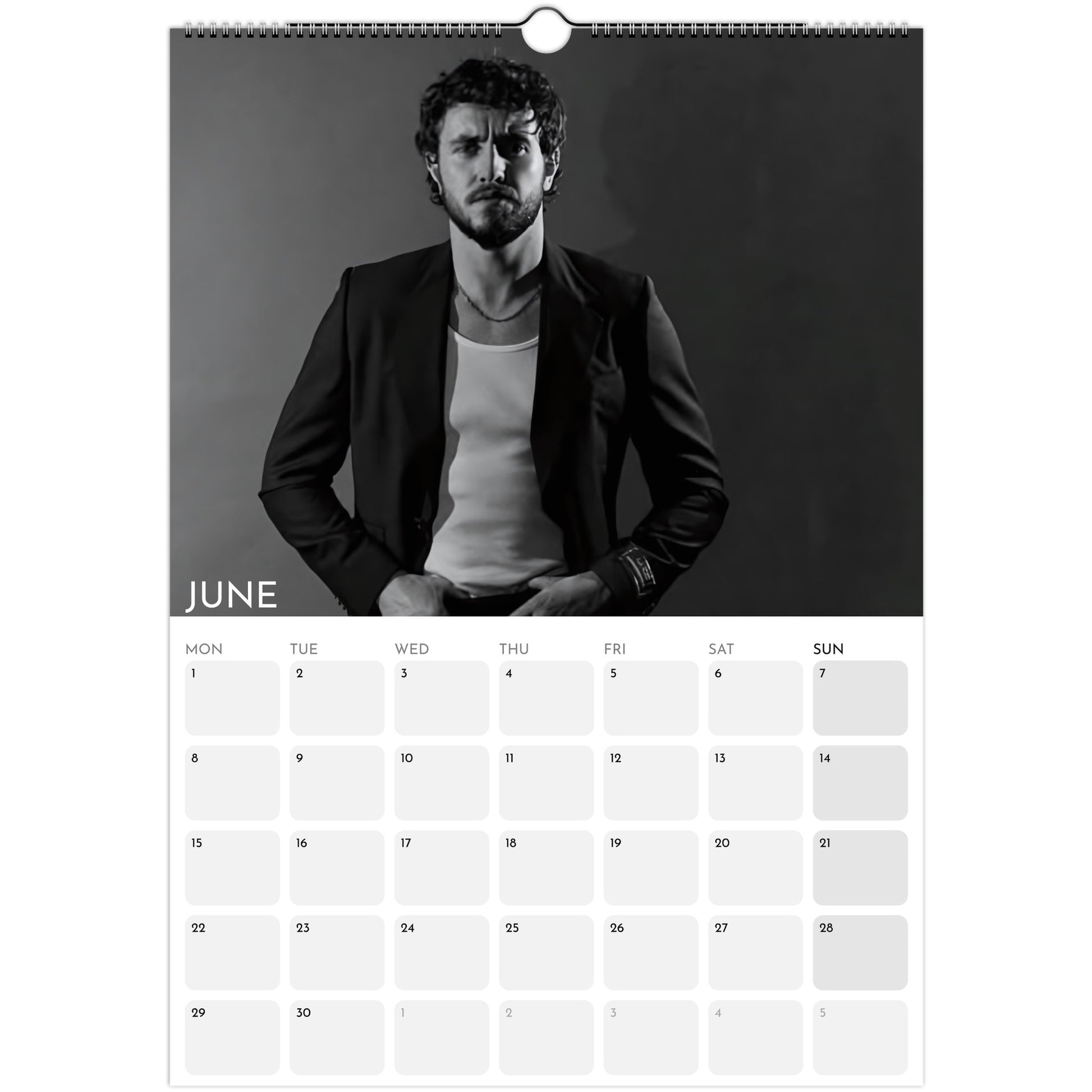 Paul Mescal 2026 A3 wall calendar June