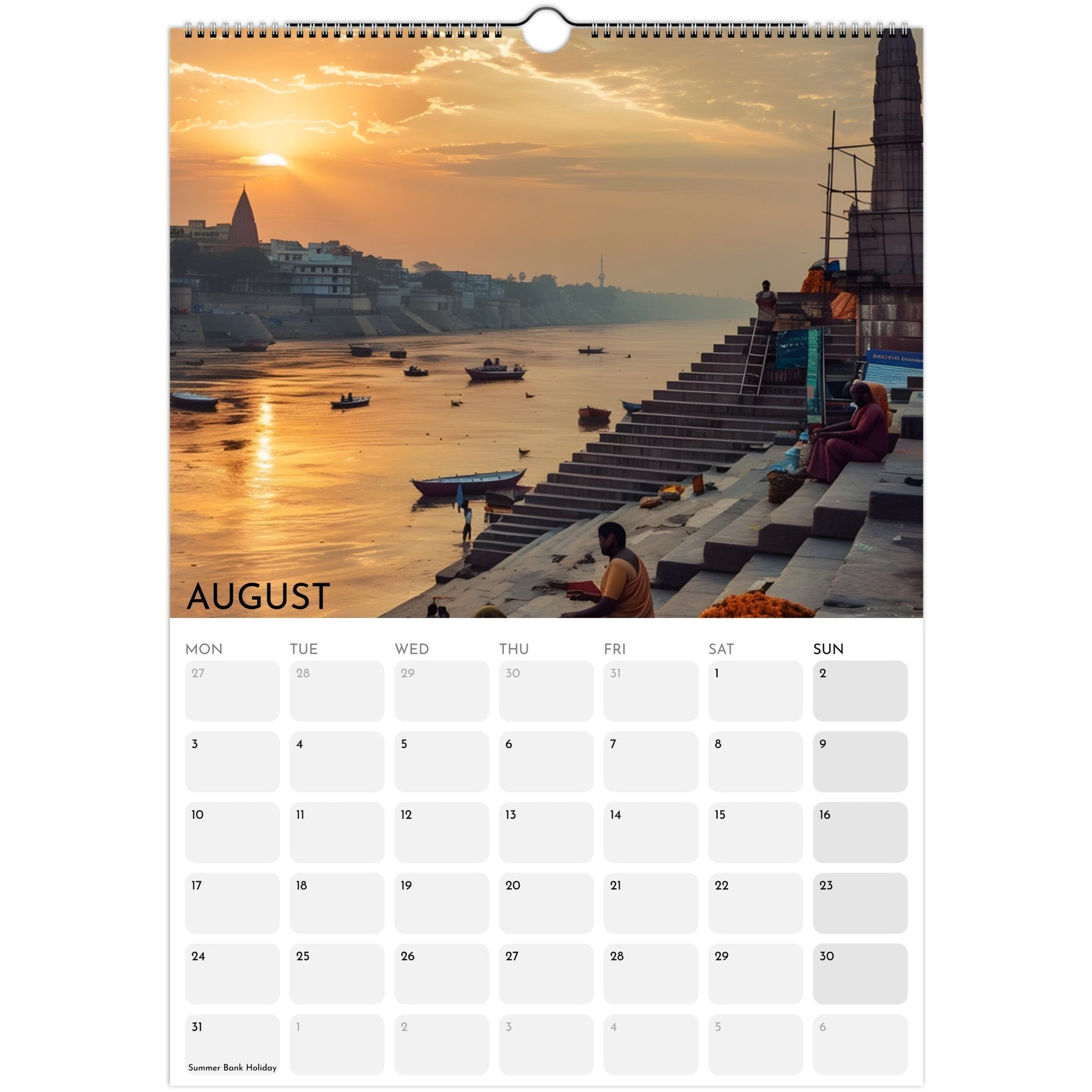 Beautiful India 2026 A3 wall calendar August