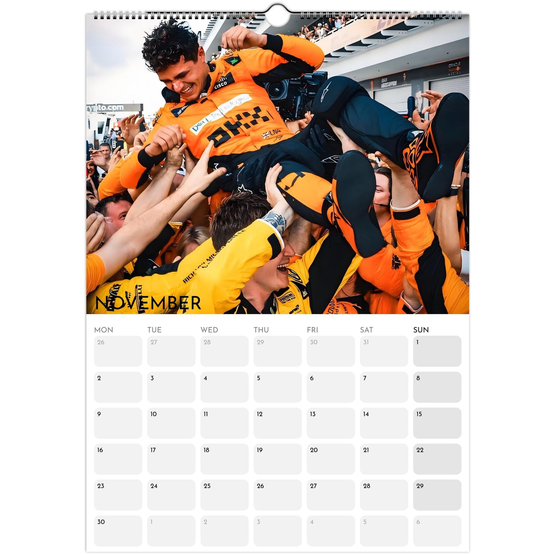 Lando Norris A3 calendar for F1 fans