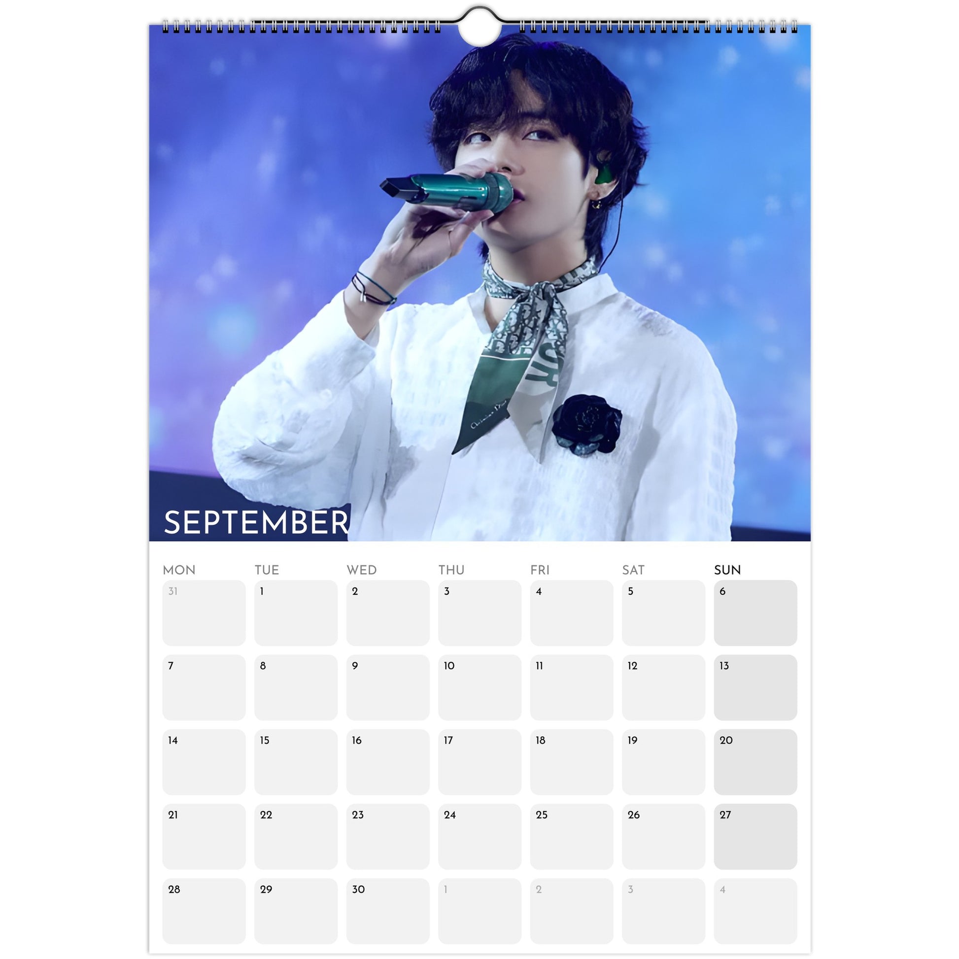 BTS V Kim Taehyung 2026 A3 wall calendar September
