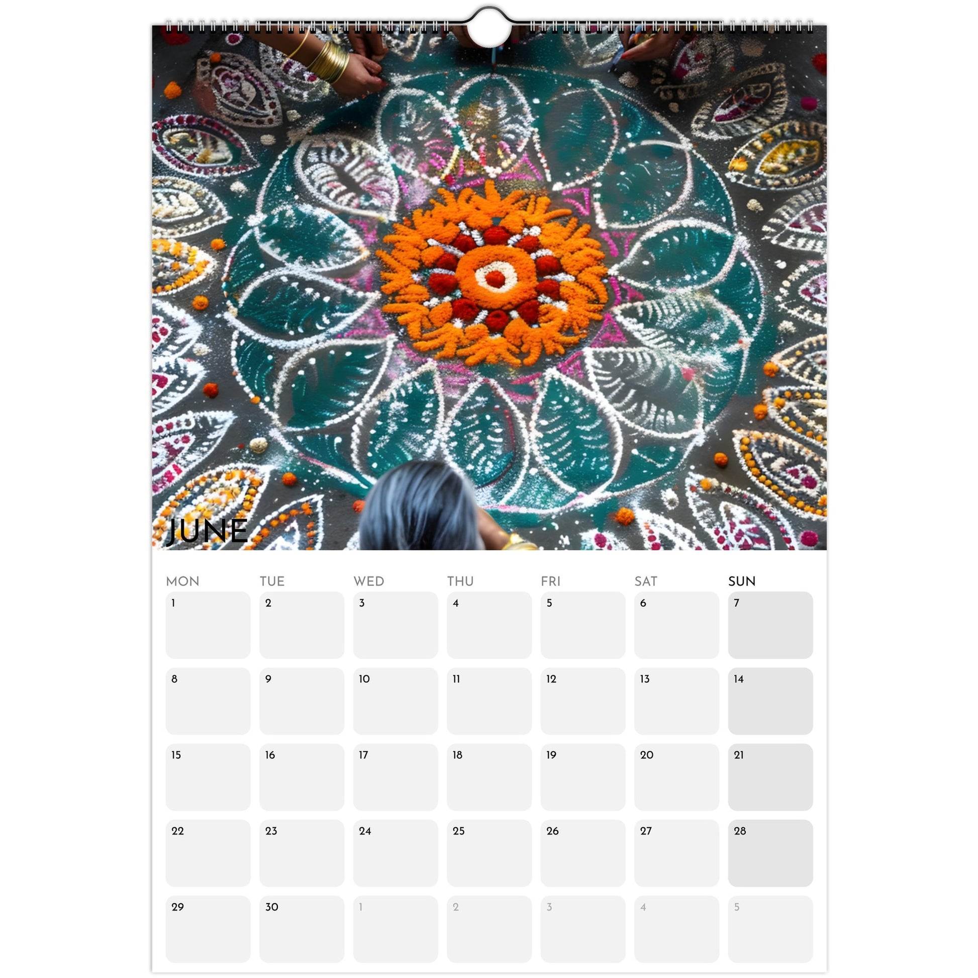 Beautiful India 2026 A3 wall calendar June