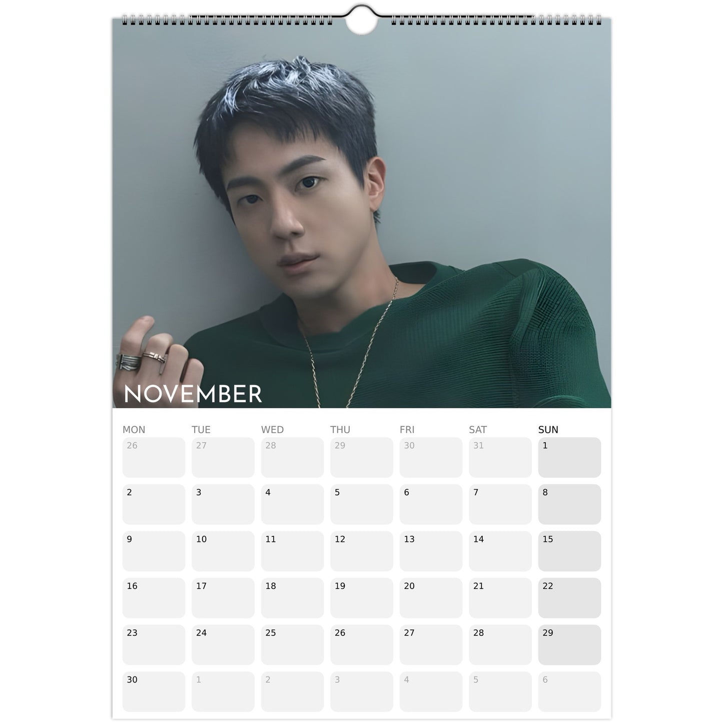 BTS Jin Kim Seok‑jin 2026 A3 boyfriend style calendar November