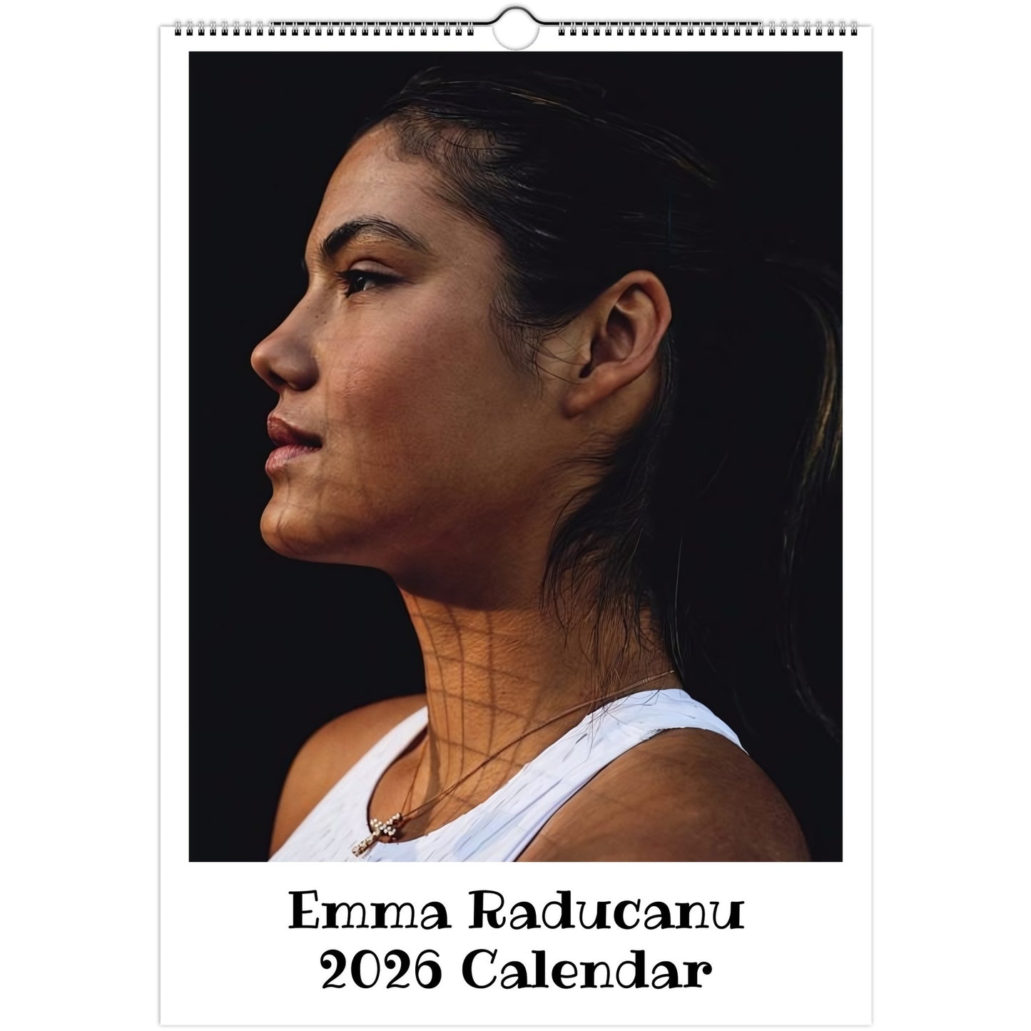 Emma Raducanu 2026 A3 wall calendar front cover