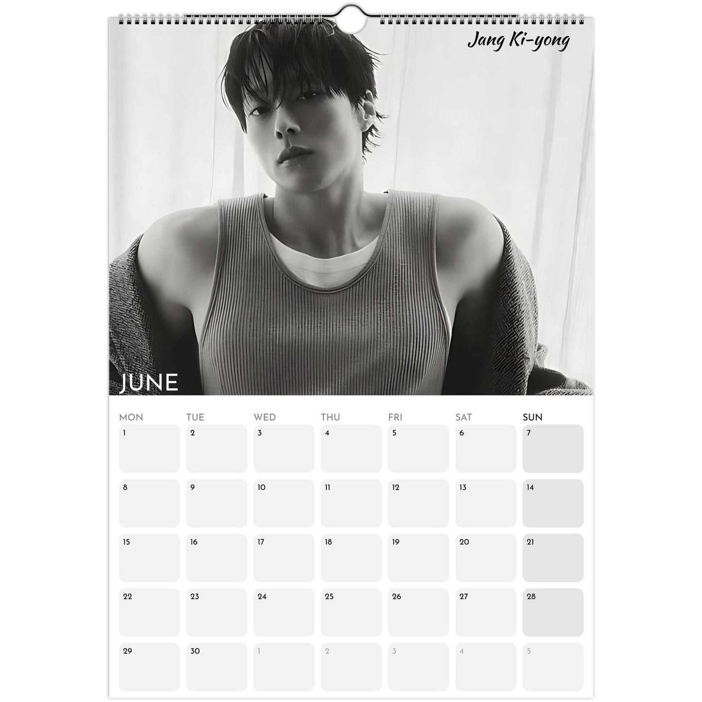 Hot Korean Actors 2026 A3 wall calendar June
