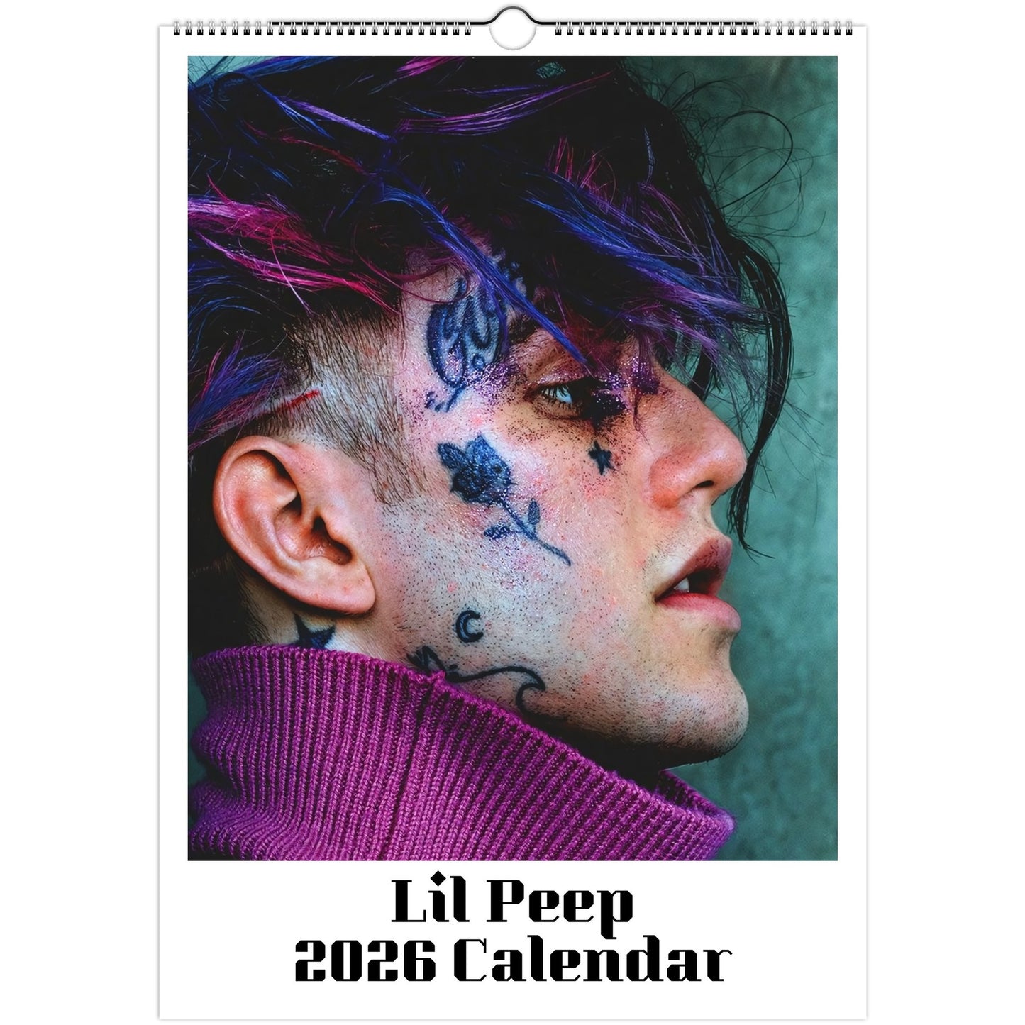 Lil Peep 2026 A3 wall calendar front cover