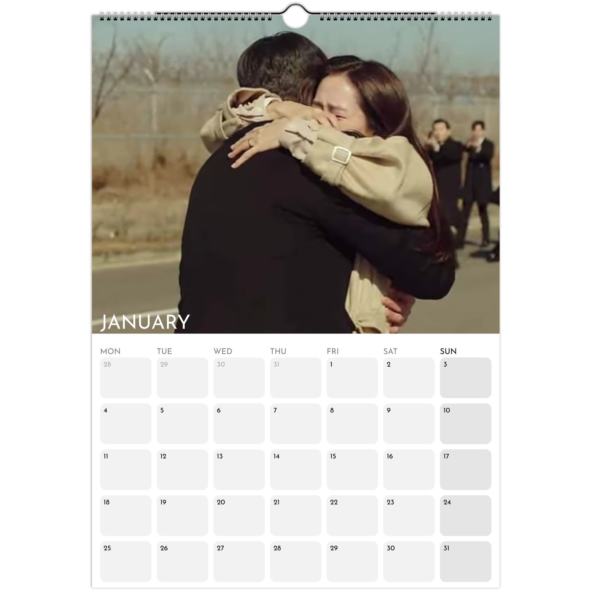 Crash Landing on You 2026 A3 wall calendar January