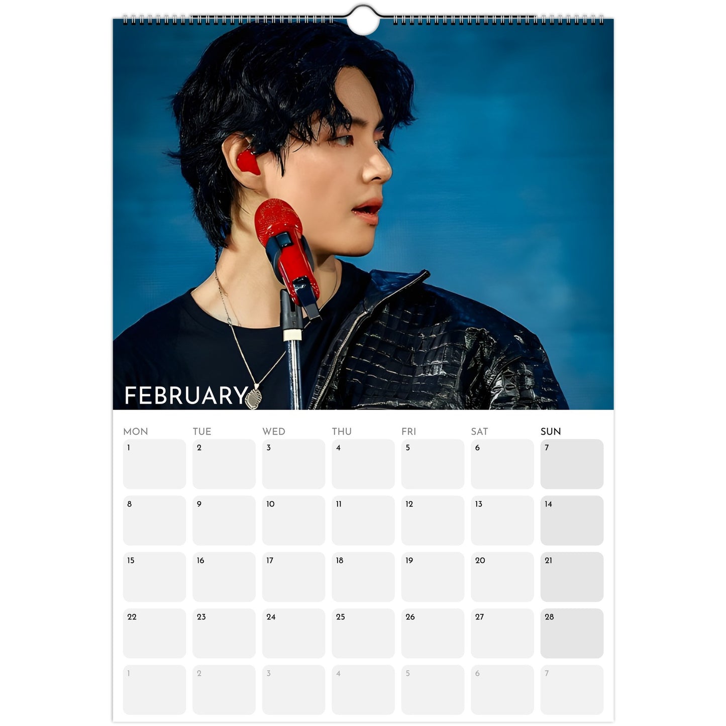 BTS V Kim Taehyung 2026 A3 wall calendar February 2027