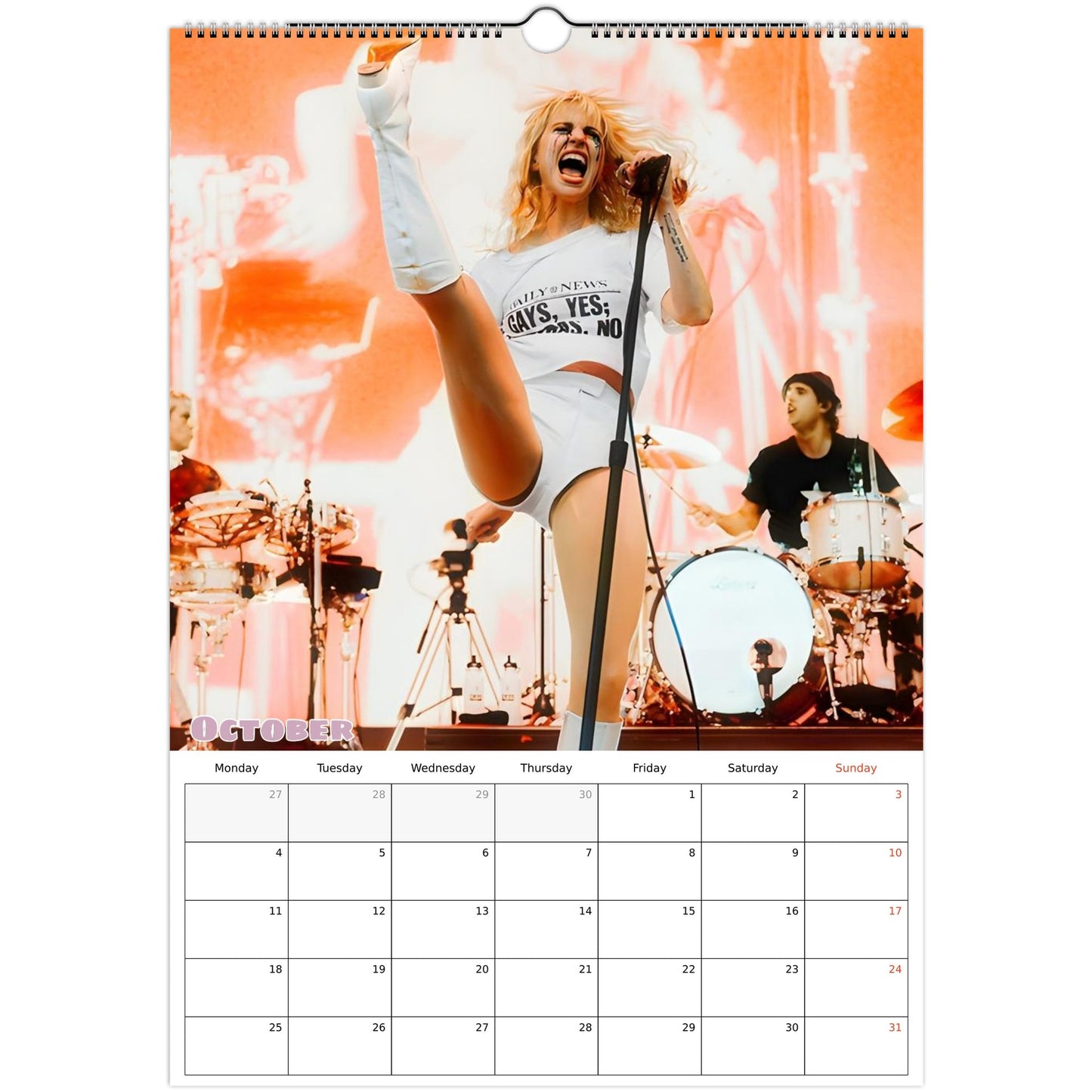 Hayley Williams Calendar October page