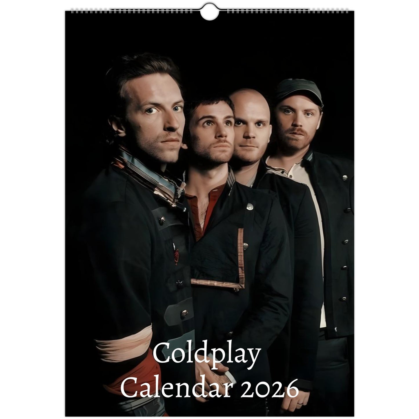 Coldplay 2026 A3 wall calendar front cover
