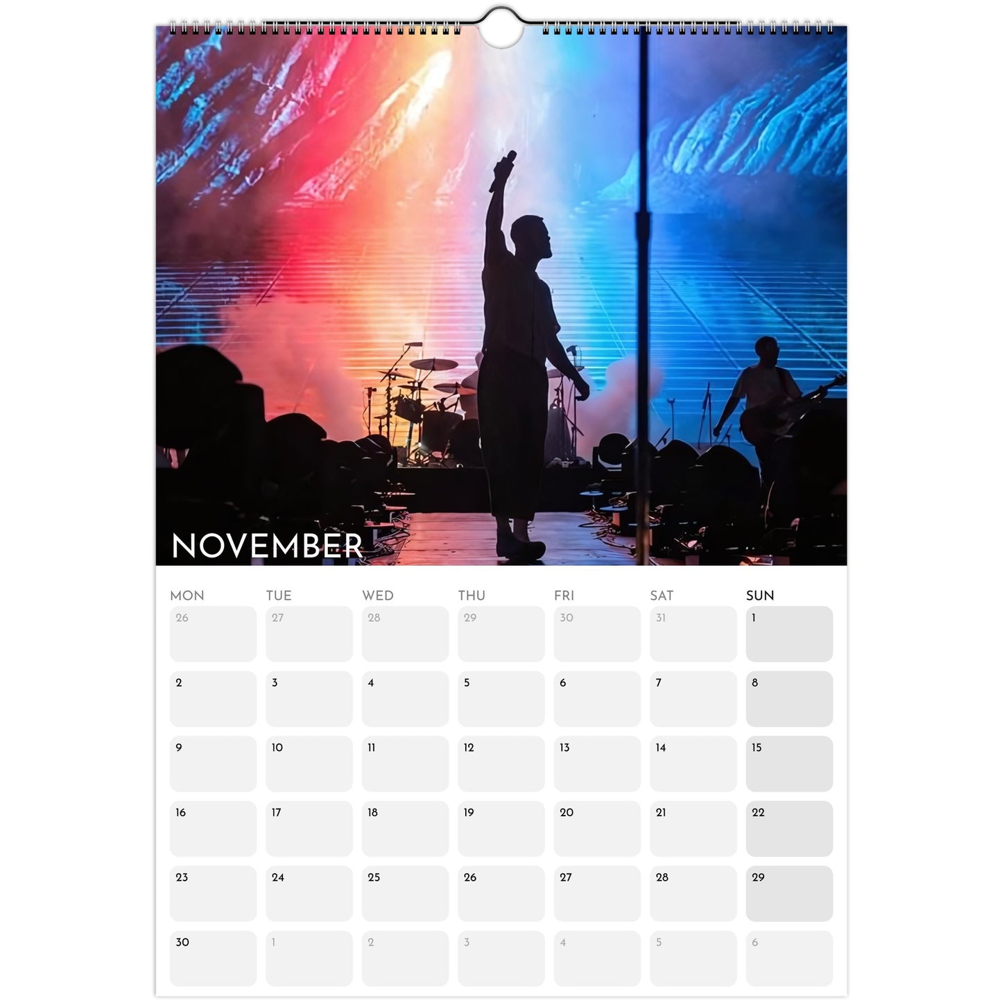 Imagine Dragons 2026 A3 wall calendar November