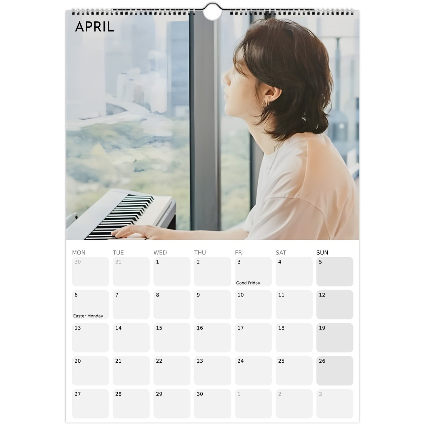 BTS Suga Yoongi 2026 A3 boyfriend style calendar April