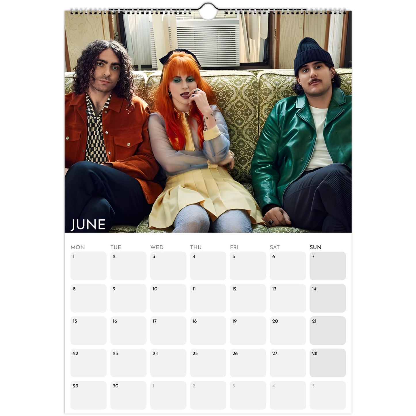 Paramore and Hayley Williams 2026 A3 wall calendar June