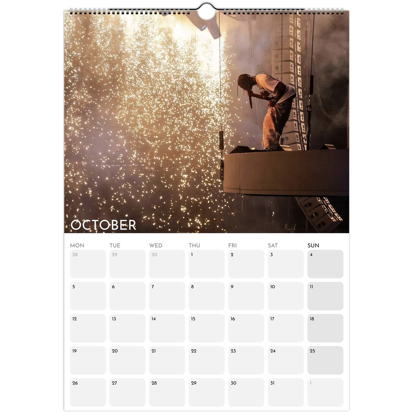 Travis Scott 2026 A3 wall calendar October