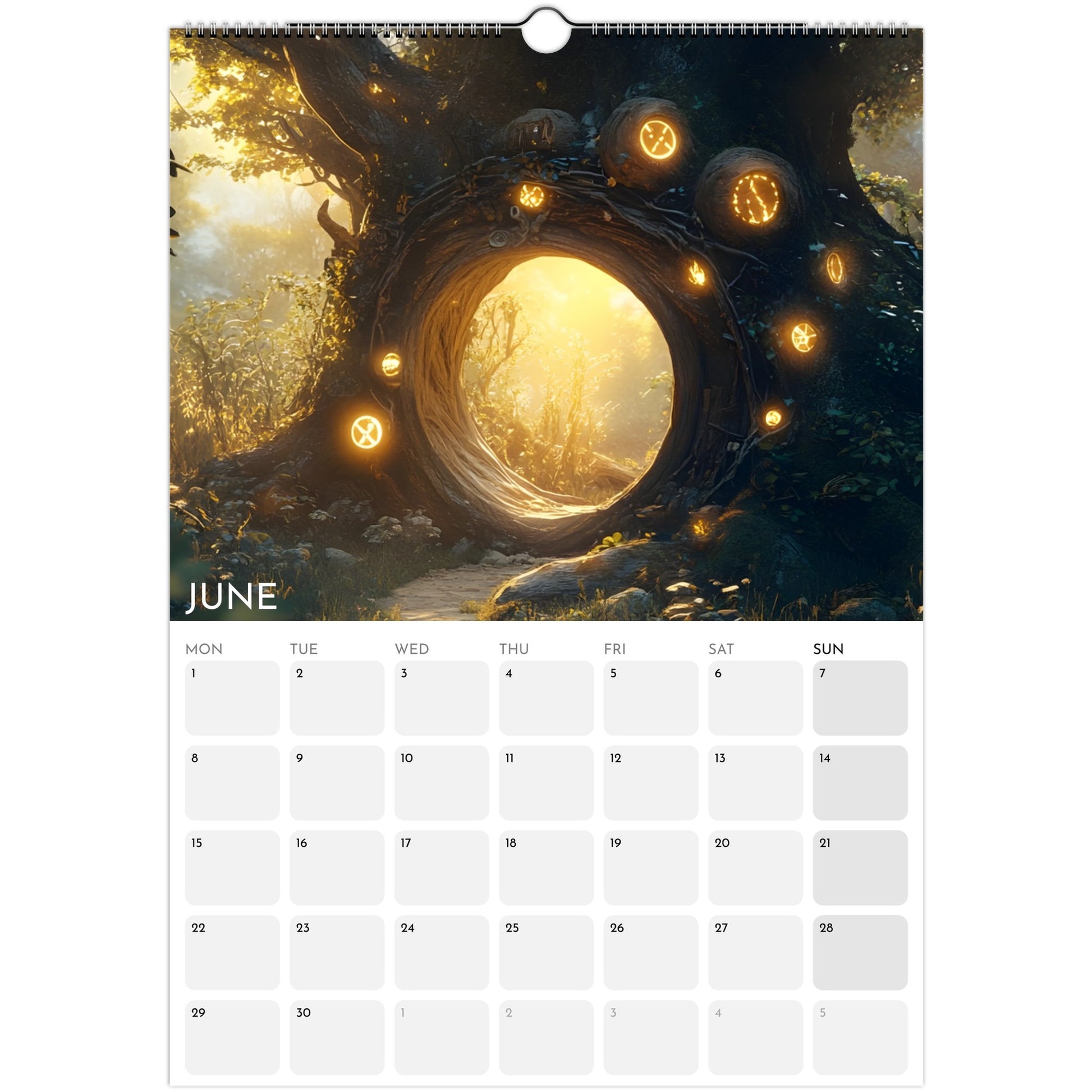 Enchanted Forest 2026 A3 wall calendar June