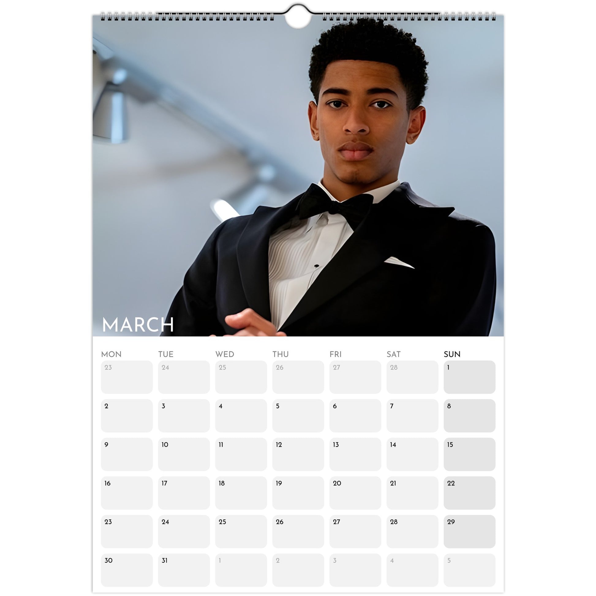 Jude Bellingham 2026 A3 wall calendar March