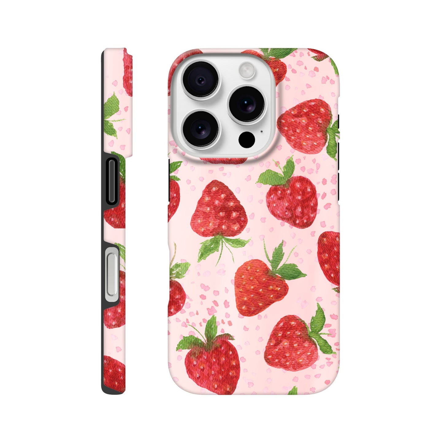 Strawberry iPhone tough case with impact‑resistant layers
