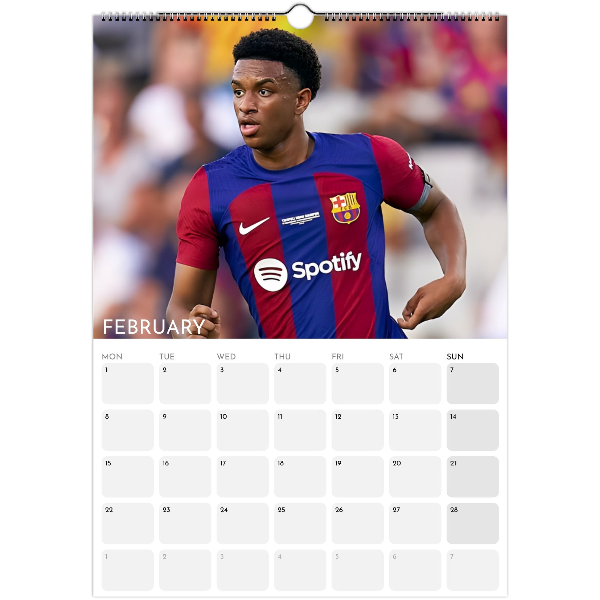 FC Barcelona 2026 A3 wall calendar February 2027