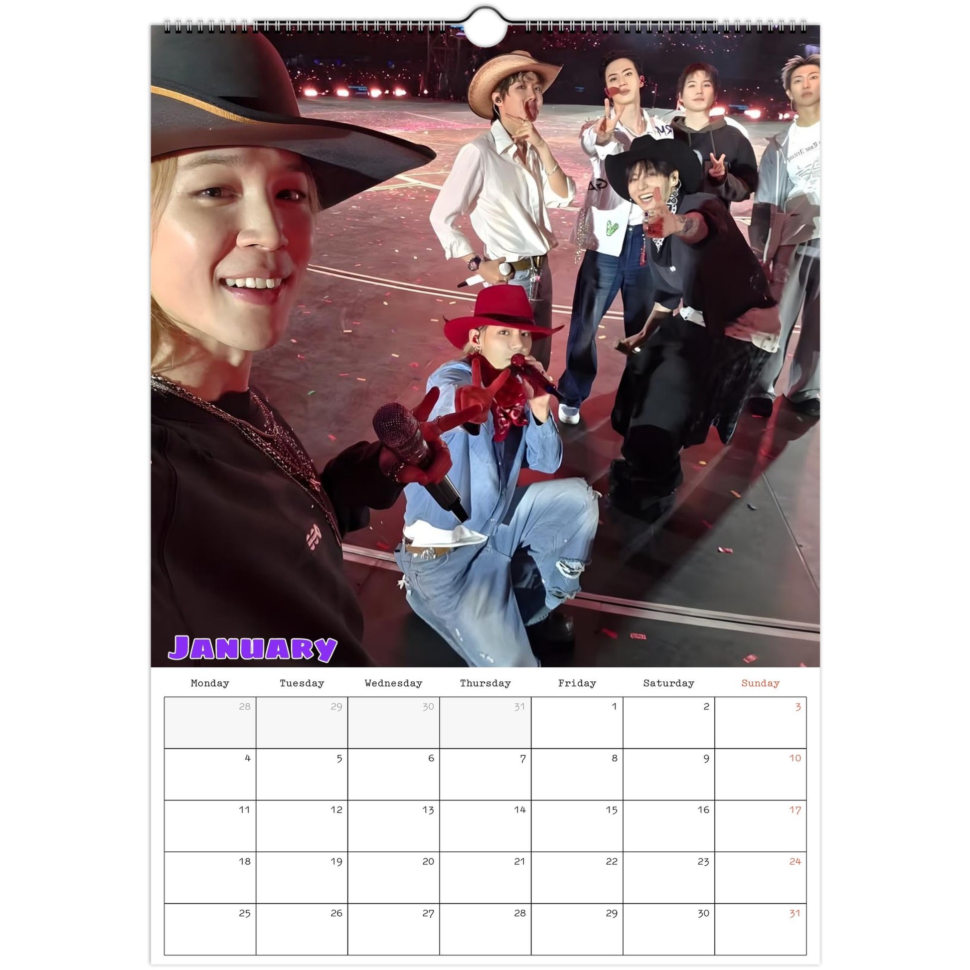 BTS  Calendar 2027 January page