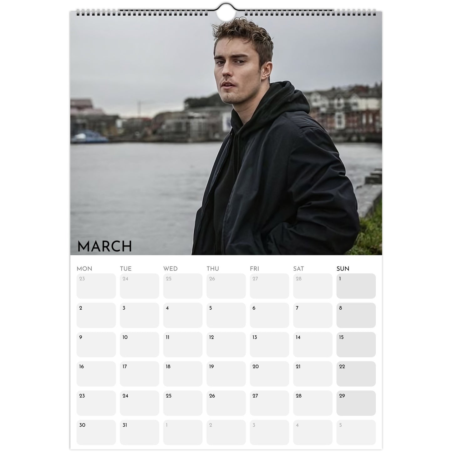Sam Fender 2026 A3 wall calendar March
