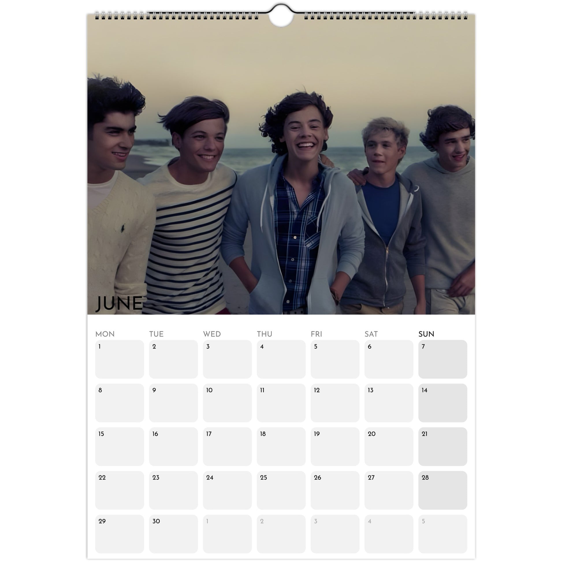 One Direction 2026 A3 wall calendar June 2026