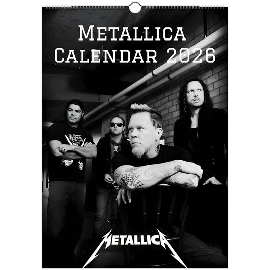 Metallica 2026 A3 wall calendar front cover