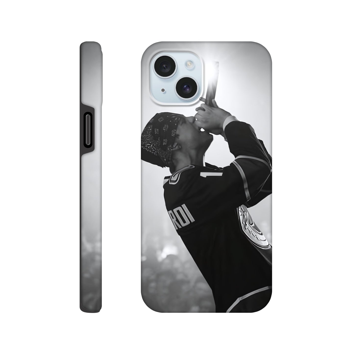 Protective iPhone tough case with bold music artist design