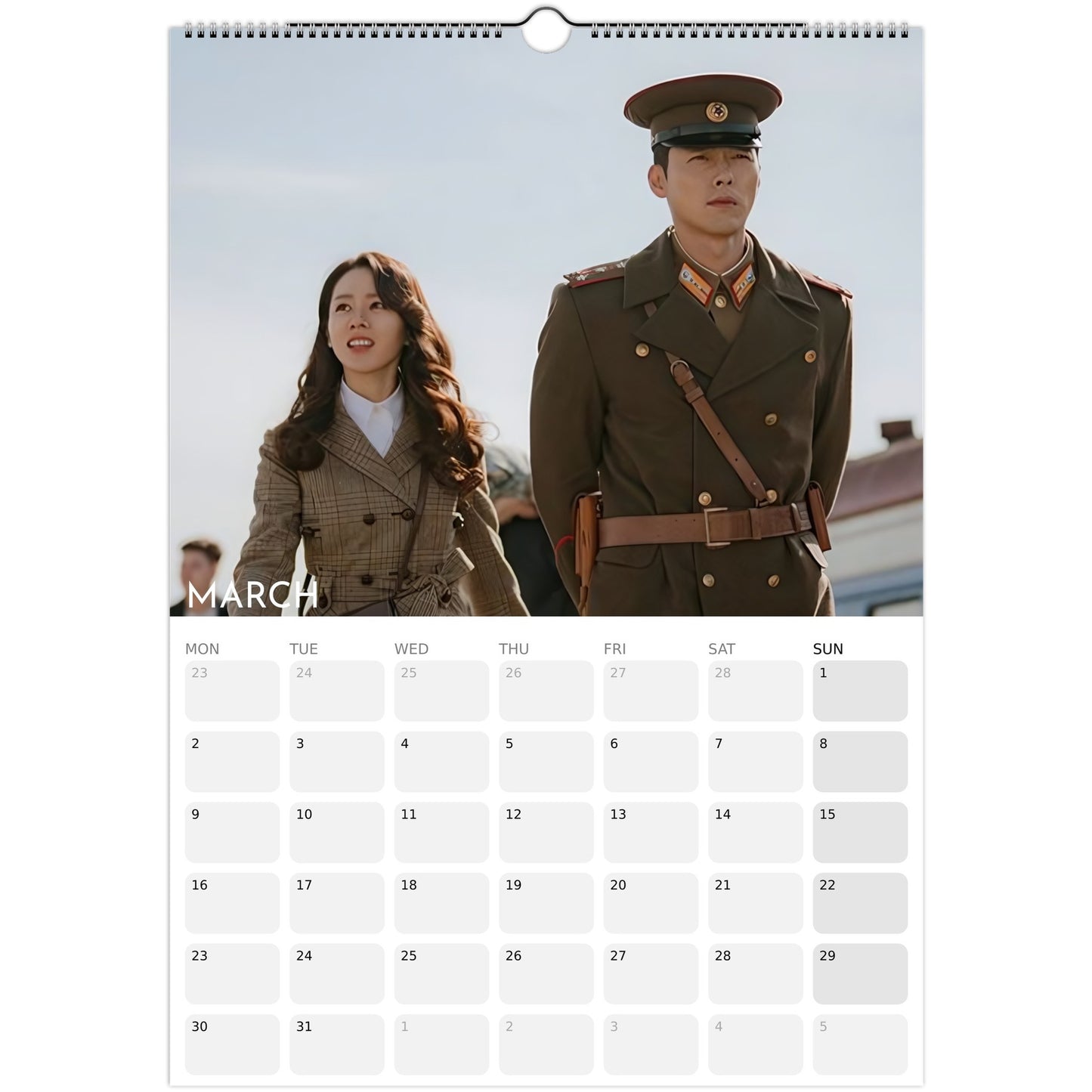 Crash Landing on You 2026 A3 wall calendar March